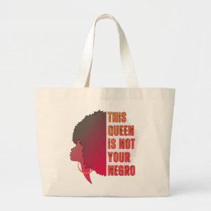 Boudewijn DEZE KONINGIN IS NIET UW NEGRO Afro Grote Tote Bag