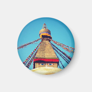 Boudhanath Stupa, Buddha Eyes, Himalaya, Nepal Magneet