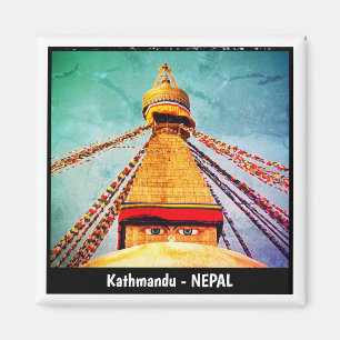 Boudhanath Stupa, Buddha Eyes, Kathmandu, Nepal Magneet