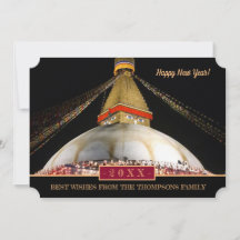 Boudhanath Stupa & Happy New Year! Kaart /20XX