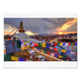 Boudhanath stupa, kathmandu Nepal Foto Afdruk