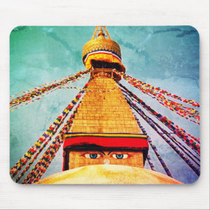 Boudhanath Stupa, Oude Boeddha, Himalaya, Nepal Muismat