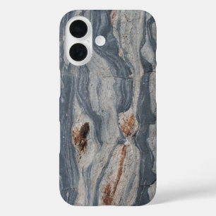 Boudinaged Limestone Rock Textuur Print iPhone 16 Hoesje