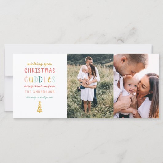 Boudins de Noël deux cartes de vacances de famille (Devant)