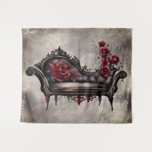 Boudoir Chaise Victoriaans flauwvallen ligstoel Wandkleed