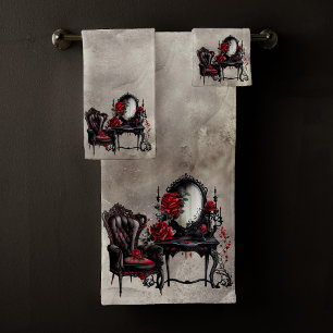 Boudoir Vanity Mirror en Victoriaans salonstoel Bad Handdoek