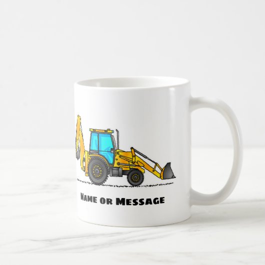 Boue à dos, Boue d'excavateur, Mug à thème de cons (Droite)