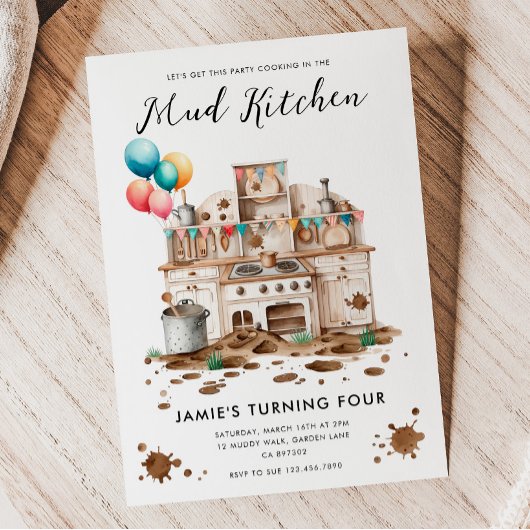 Boue cuisine Invitation d'anniversaire