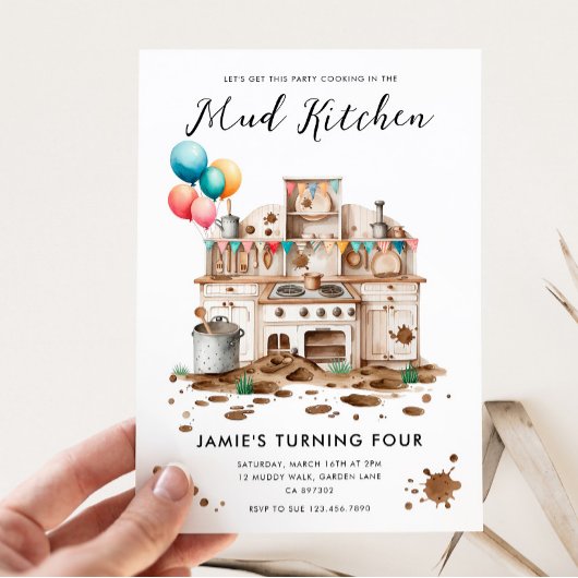 Boue cuisine Invitation d'anniversaire