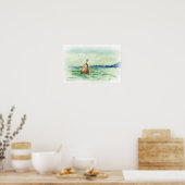 Bouée en mer, impression d'esquisse à l'aquarelle (Cuisine)