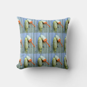 bouées en bois et baleines coussin