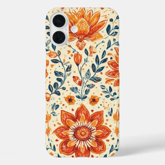 Bouffée de fleurs rétro - IPhone 16 Coque (Verso)