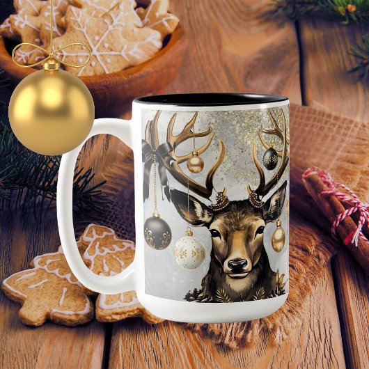 Boug Cerf de Noël d'hiver - 15oz Mug