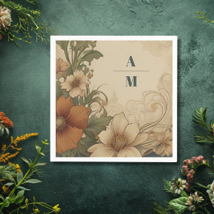 Bougainvillea Art Nouveau bruiloft Servet