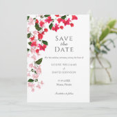 Bougainvillea Bewaar de Datum uitnodiging kaart (Staand voorkant)