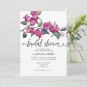 Bougainvillea Bridal Shower Invitation 2 QR Codes (Debout devant)