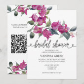 Bougainvillea Bridal Shower Invitation 2 QR Codes (Devant / Derrière)