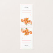 Bougainvillea corail mariage places cartes de tent (Outside Unfolded)