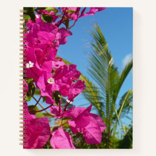 Bougainvillea en palmboom Tropische natuur scène Notitieboek