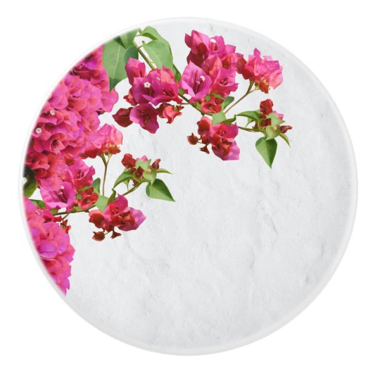 Bougainvillea Floral — Grieks eiland Keramische Knop (Voorkant)