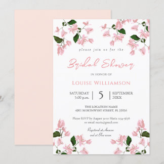Bougainvillea Flower Bridal Shower Kaart