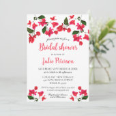 Bougainvillea Flower Bridal Shower Kaart (Staand voorkant)