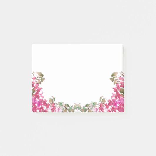 Bougainvillea Flowers Waterverf Magenta Post-it® Notes (Voorkant)