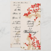 Bougainvillea Flowers Wedding Invitation Kaart (Voorkant / Achterkant)
