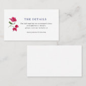 Bougainvillea Grèce carte de détails mariage (Devant / Derrière)