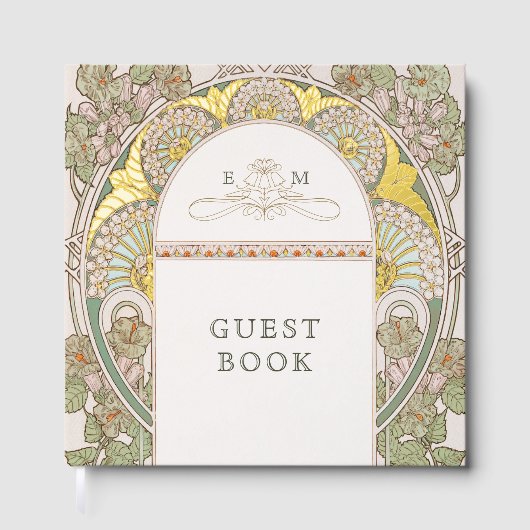 Bougainvillea Marine Blue Gold Mariage Art Nouveau (Recto)