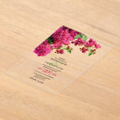 Bougainvillea Mediterranean Greek Island Wedding Acryl Uitnodigingen (Laagn)