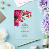 Bougainvillea Mediterranean Greek Island Wedding Acryl Uitnodigingen (Insitu (Huwelijk))