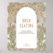 Bougainvillea Open Seating Sign Retro Poster (Voorkant)