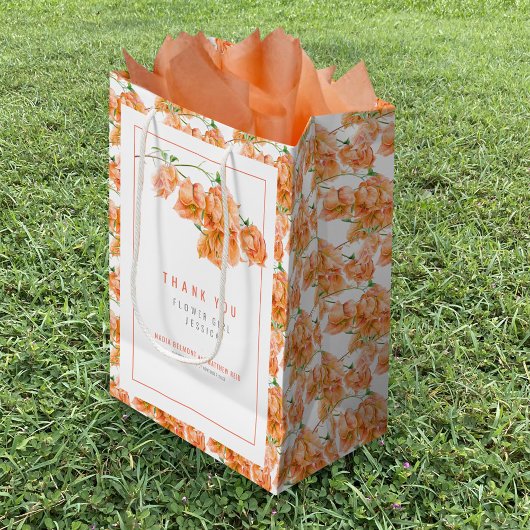 Bougainvillea orange aquarelle sac de mariage
