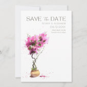 Bougainvillea Photo Summer Wedding Save The Date (Voorkant)