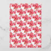 Bougainvillea rood koraal roze wit bruidslunch folie uitnodiging (Achterkant)