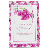 Bougainvillea rose aquarelle sac de mariage (Devant)