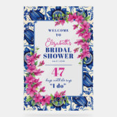 Bougainvillea rose Carrelage bleu Fête des mariées (Recto)