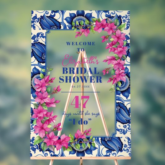 Bougainvillea rose Carrelage bleu Fête des mariées (Neutre)