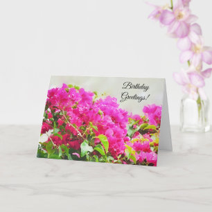 Bougainvillea rose Fleurs Art Carte d'anniversaire