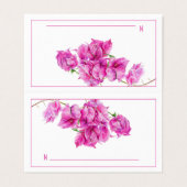 Bougainvillea rose mariages invités cartes de tent (Outside Unfolded)