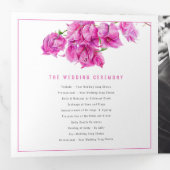 Bougainvillea roze bloemen waterverf bruiloft Tri- Drieluik Programma (Binnenzijde eerst)