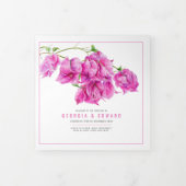 Bougainvillea roze bloemen waterverf bruiloft Tri- Drieluik Programma (Cover)