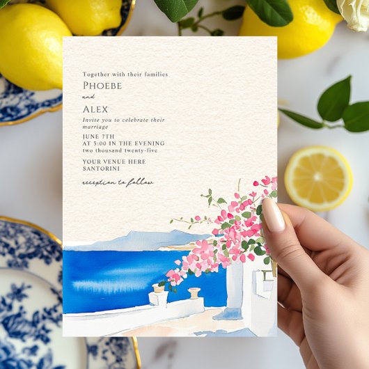 Bougainvillea Santorini bestemming bruiloft Kaart