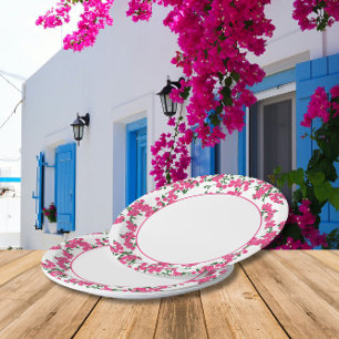Bougainvillea Santorini Grieks / Spaans thema Papieren Bordje