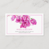 Bougainvillea waterverf roze bruiloft QR code Informatiekaartje (Achterkant)