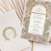 Bougainvillea Wedding Invitations Art Nouveau