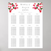 Bougainvillea Wedding Poster zitplaatskaarten (Voorkant)