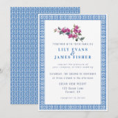 Bougainvilliers méditerranéens Invitation clé grec (Devant / Derrière)