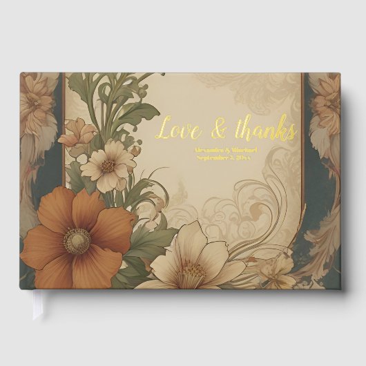 Bougainvilliers vintages Mariage Art nouveau (Recto)